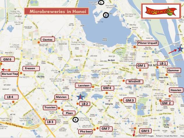 Beer map Hanoi