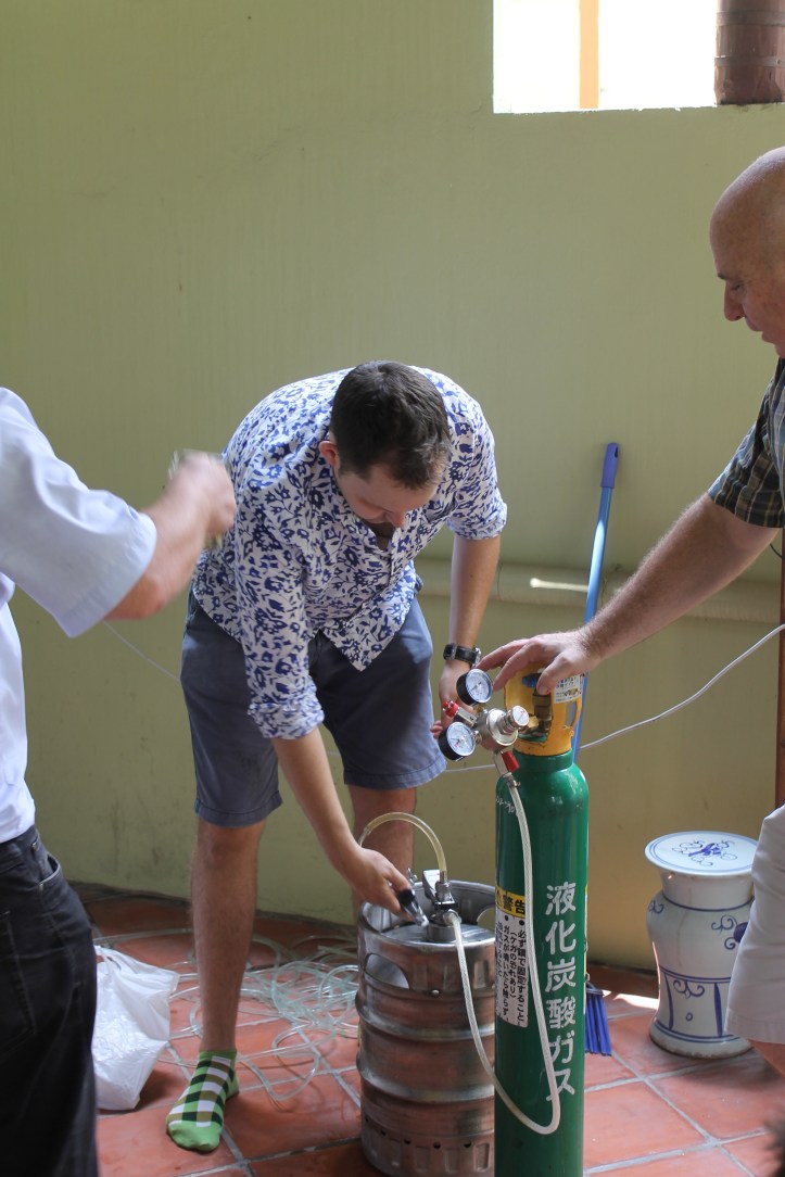 Belgian styled beer on keg
